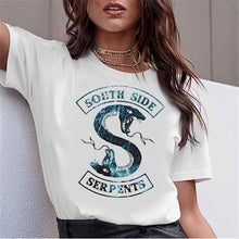 Load image into Gallery viewer, LUSLOS SOUTH SIDE SERPENTS T Shirt Women Sumemr Riverdale Plus Size O-neck Tshirt Snake Print Homme Streetwear Cool T-shirts