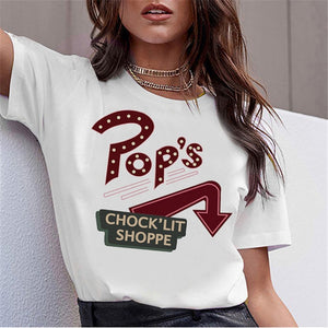 LUSLOS SOUTH SIDE SERPENTS T Shirt Women Sumemr Riverdale Plus Size O-neck Tshirt Snake Print Homme Streetwear Cool T-shirts