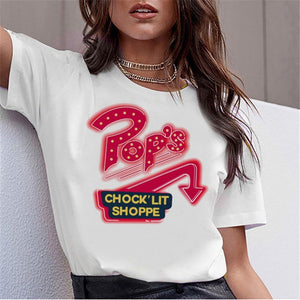 LUSLOS SOUTH SIDE SERPENTS T Shirt Women Sumemr Riverdale Plus Size O-neck Tshirt Snake Print Homme Streetwear Cool T-shirts