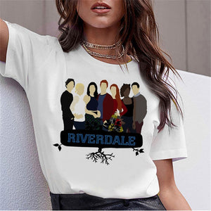LUSLOS SOUTH SIDE SERPENTS T Shirt Women Sumemr Riverdale Plus Size O-neck Tshirt Snake Print Homme Streetwear Cool T-shirts
