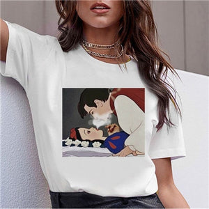 Dark Snow White Harajuku T Shirt Women Funny Ullzang Vintage 90s Aesthetic T-shirt Korean Style Fashion Print Top Tees