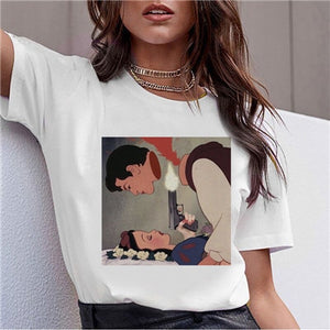 Dark Snow White Harajuku T Shirt Women Funny Ullzang Vintage 90s Aesthetic T-shirt Korean Style Fashion Print Top Tees